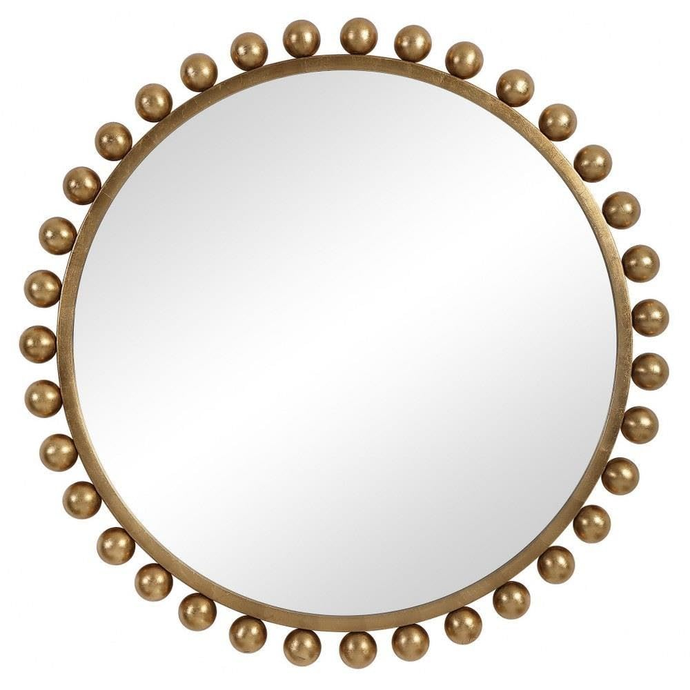 Uttermost 09694 Cyra 44" Round Industrial Modern Wall Mirror - Gold