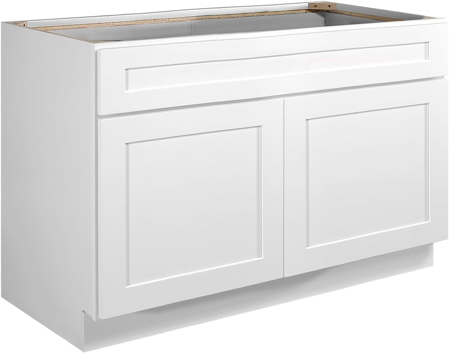 Design House 561514 Brookings Unassembled Shaker Sink Base Kitchen Cabinet 48x34.5x24, White