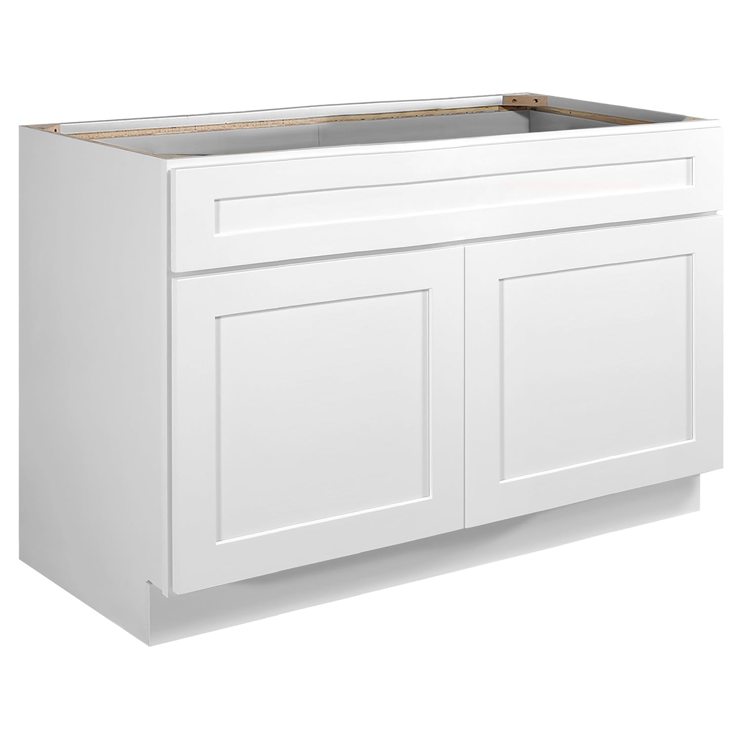 Design House 561514 Brookings Unassembled Shaker Sink Base Kitchen Cabinet 48x34.5x24, White
