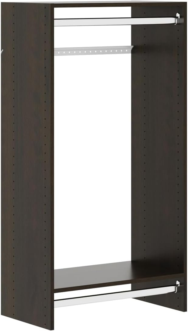 Easy Track 680099 25-1/8" Wide Double Hanging Rod Closet Organizer System - Truffle