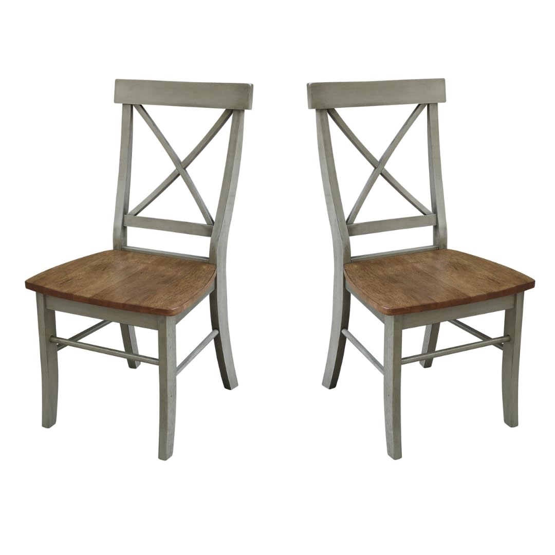 Elegant White Parawood High Cross Back Chair, Set of 2