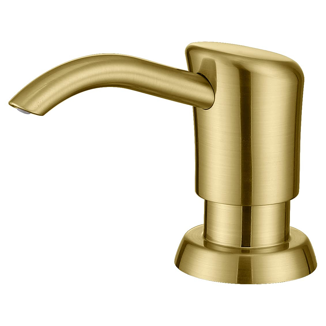 GAGALIFE Built in Sink Soap Dispenser or Lotion Dispenser for Kitchen Sink, Brushed Gold ABS Pump Head, with 17 Ounce Large PET Soap Bottle