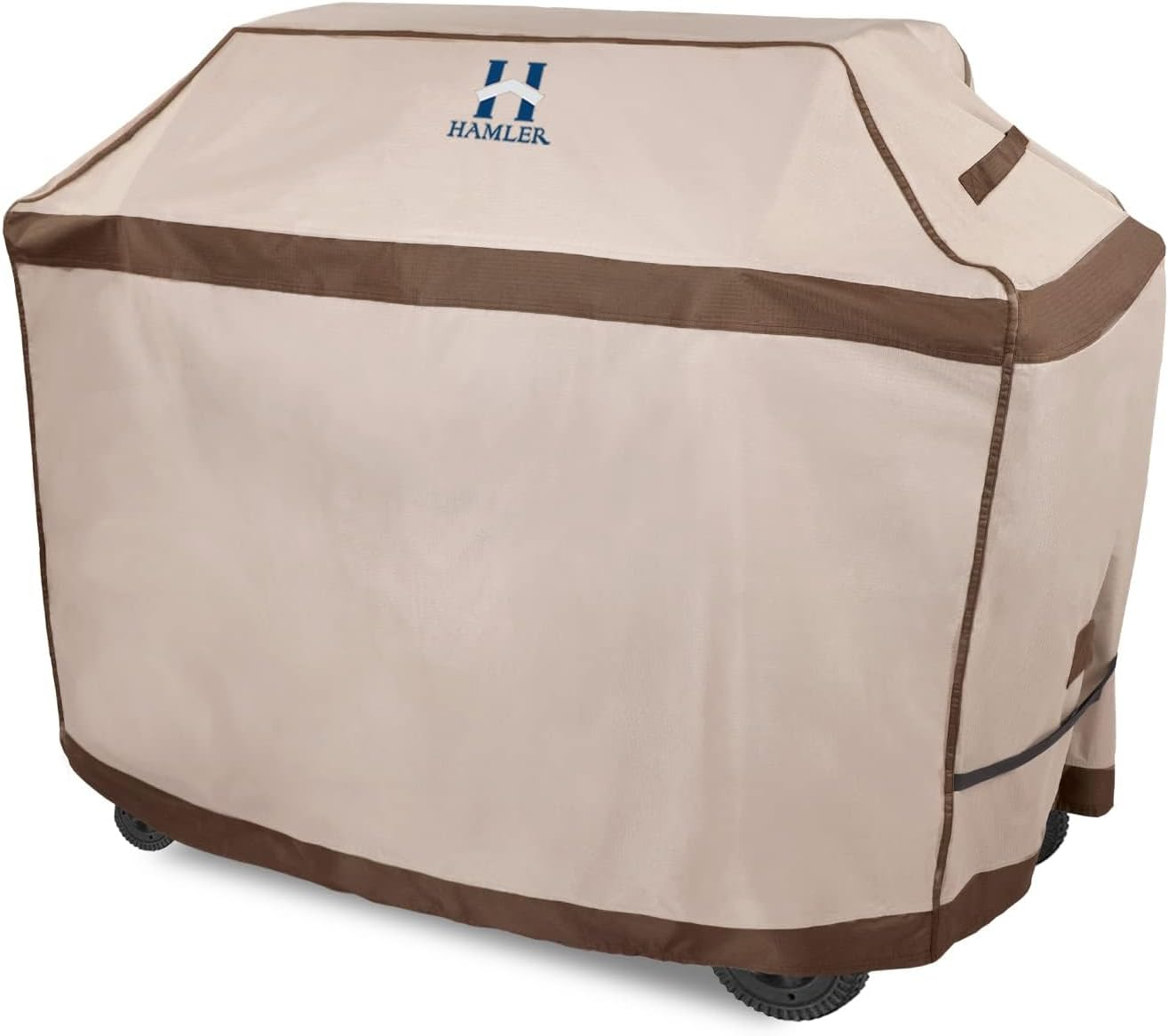 HAMLER Grill Cover 64 Inch, Heavy Duty Waterproof BBQ Covers, Gas Grill Covers Fits Weber Spirit, Weber Genesis, Char-Broil,Nexgrill, Brinkmann, Brown & Beige