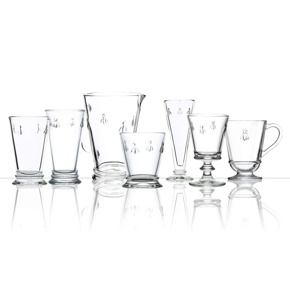 La Rochere Napoleon Bee Double Old Fashioned Tumbler Set of 6 – La Rochere Bee Glassware Sets – Fancy Glassware Drinking Glasses (15 oz)