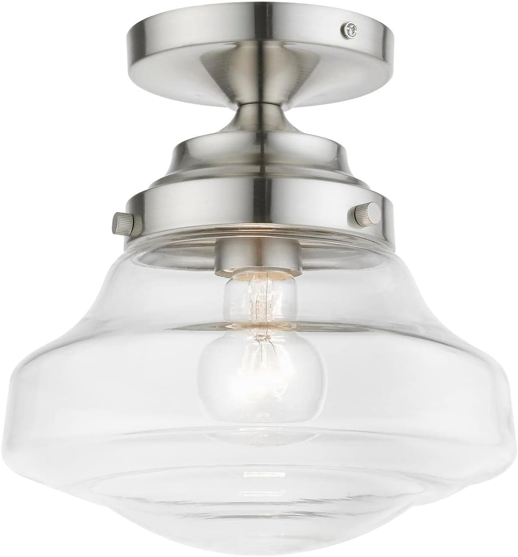 Livex Lighting Avondale 1 - Light Semi-Flush Mount in  Brushed Nickel