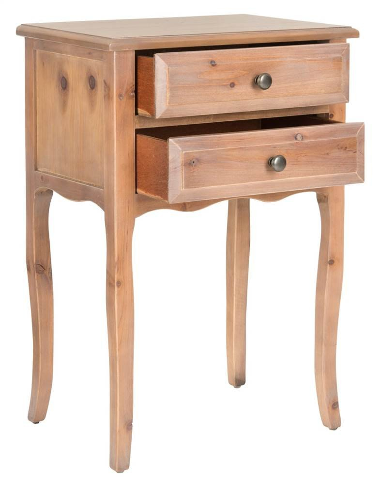 SAFAVIEH Lori End Table With Storage Drawers Red Maple
