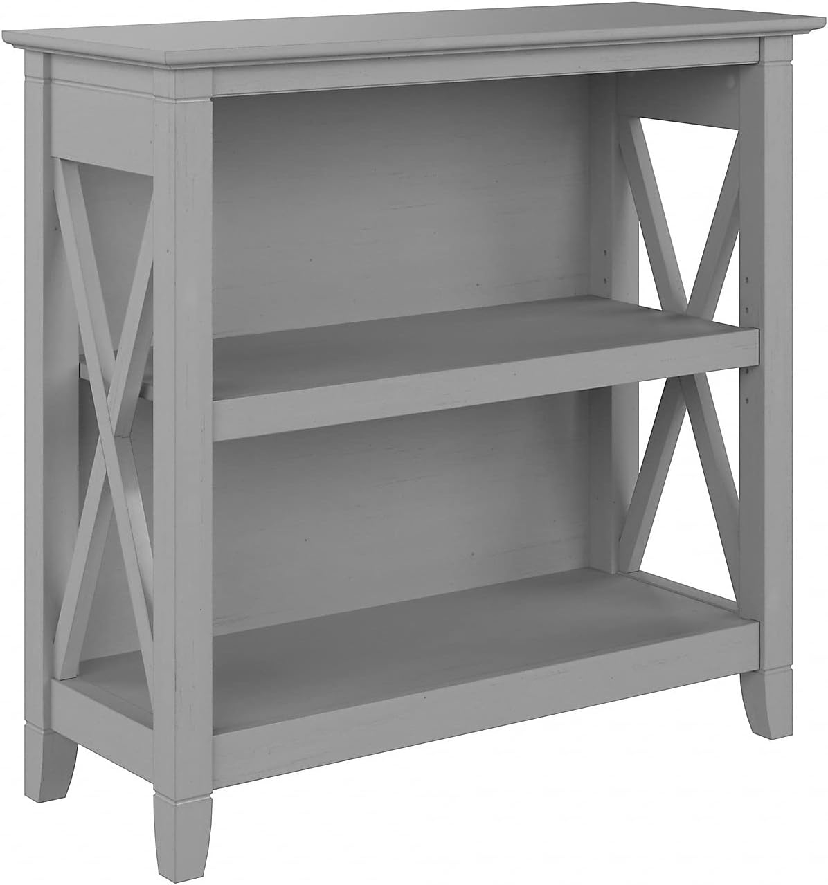 Key West Small 2 Shelf Bookcase in Cape Cod Gray - Engineered Wood