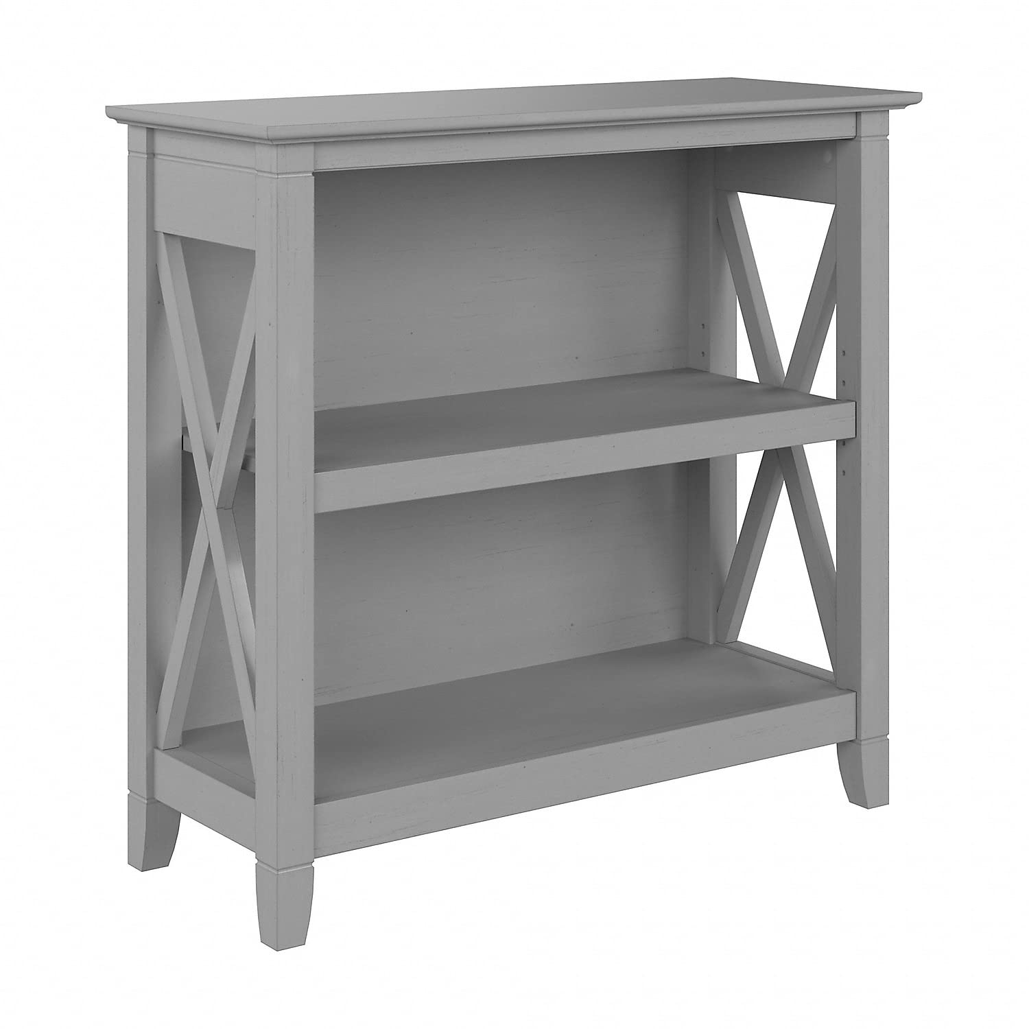 Key West Small 2 Shelf Bookcase in Cape Cod Gray - Engineered Wood
