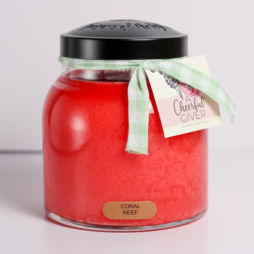 Coral Reef Scented Jar Candle with Black Lid