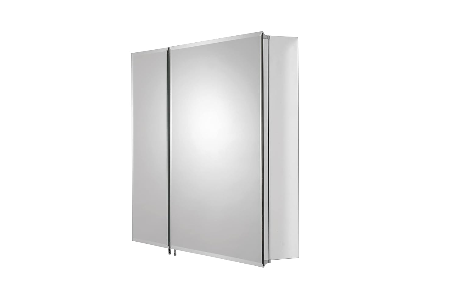 Croydex Halton Double Door Aluminium Bathroom Medicine Cabinet in Chrome (30x26in)