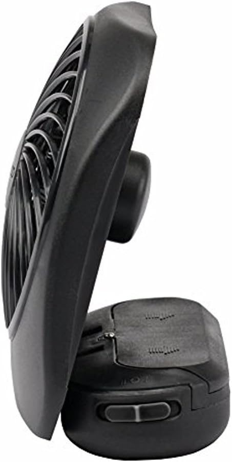Treva 5 inch Portable Battery Powered 2 Speed Personal Desktop Fan, Black