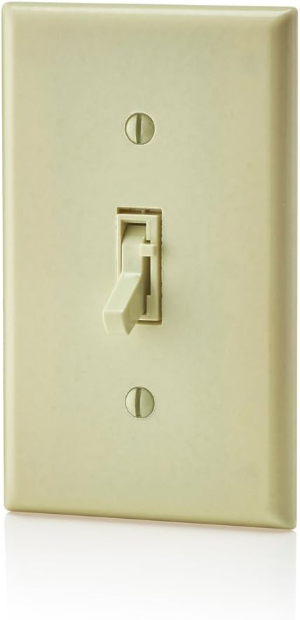 Leviton Toggle Slide Fan Speed Control, 1.5 A-120VAC @ 60Hz, Single Pole or 3-way, TSF01-10I, Ivory