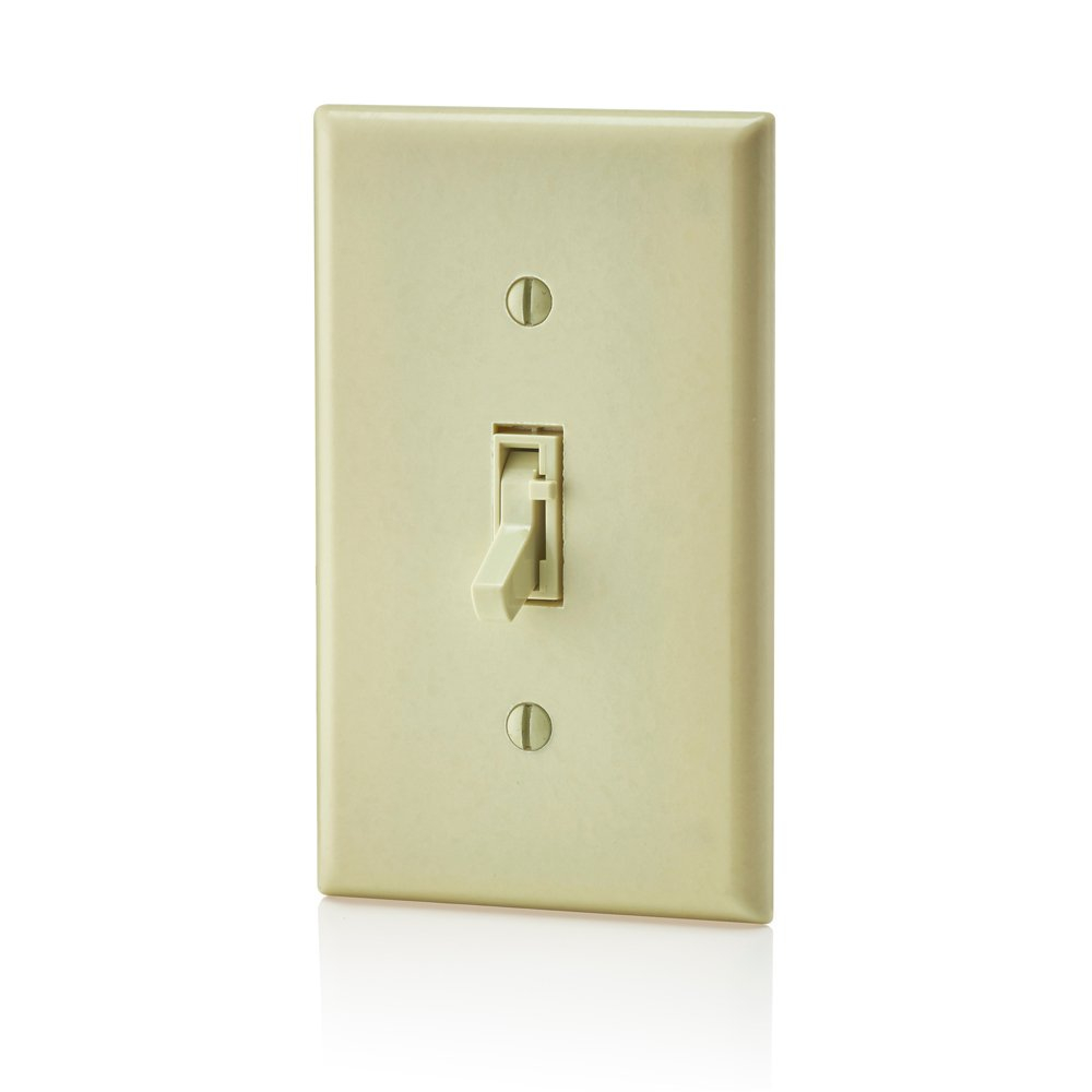 Leviton Toggle Slide Fan Speed Control, 1.5 A-120VAC @ 60Hz, Single Pole or 3-way, TSF01-10I, Ivory