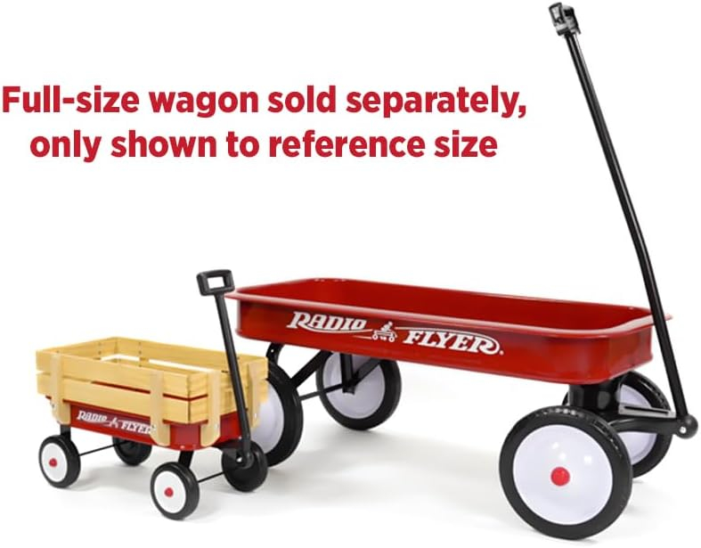 Radio Flyer My 1st Miniature Steel & Wood Wagon, 19" Long Toy Wagon for Kids 1.5+