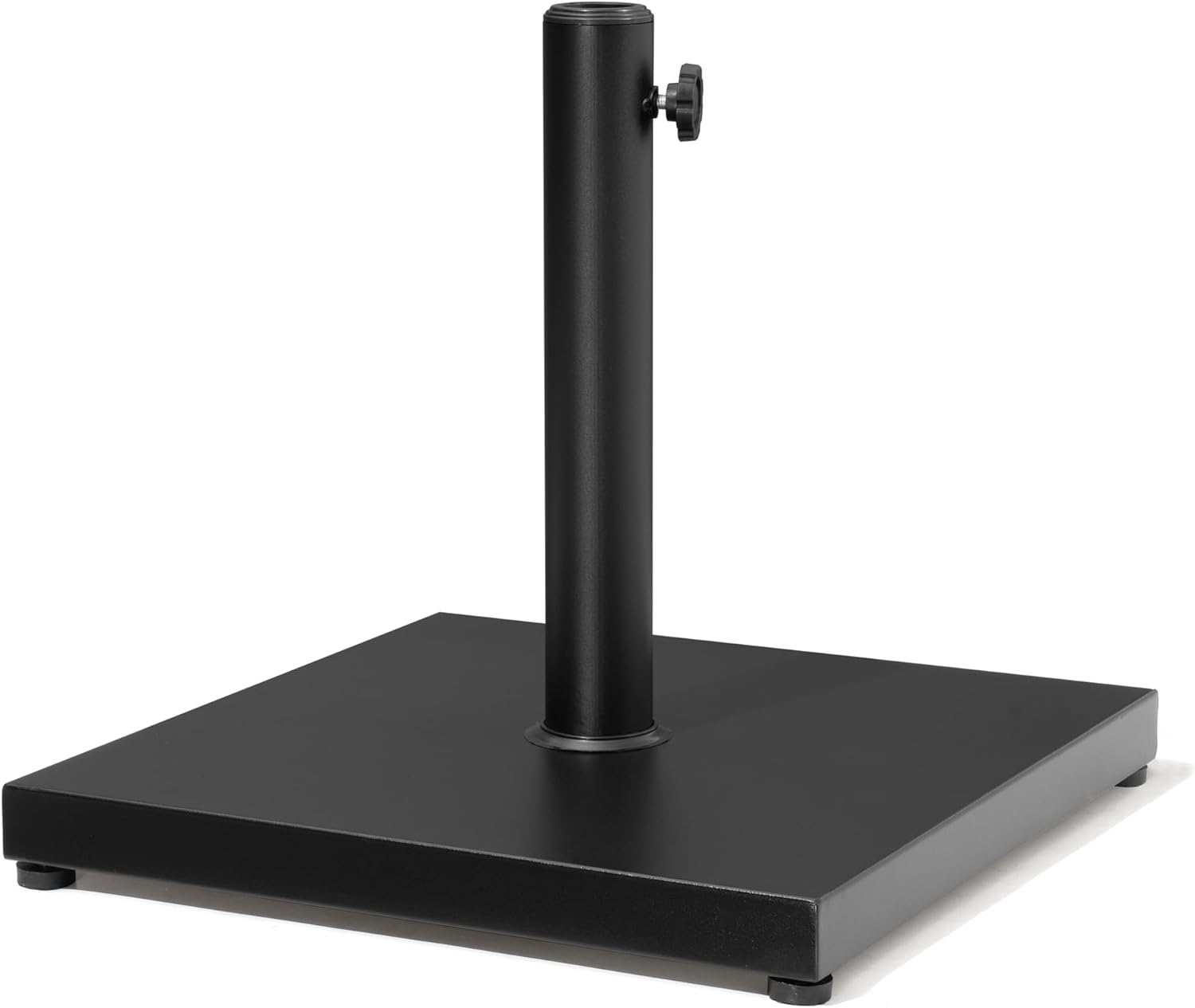 Heavy Duty Black Concrete and Steel Patio Umbrella Base Stand