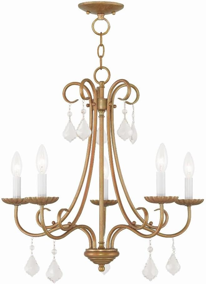 Livex Lighting 40875-05 Transitional Five Light Chandelier from Daphne Collection Finish, Polished Chrome, 22.25
