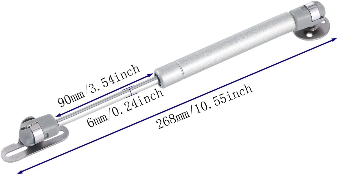 30N/6.8 lb Gas Strut Cabinet Hinge Safety Lift Support, Soft Open & Down Lid Support & Buffer Telescopic Cabinet Door Glue Head Gas Spring Supports 10 inch Length (4 Pack)