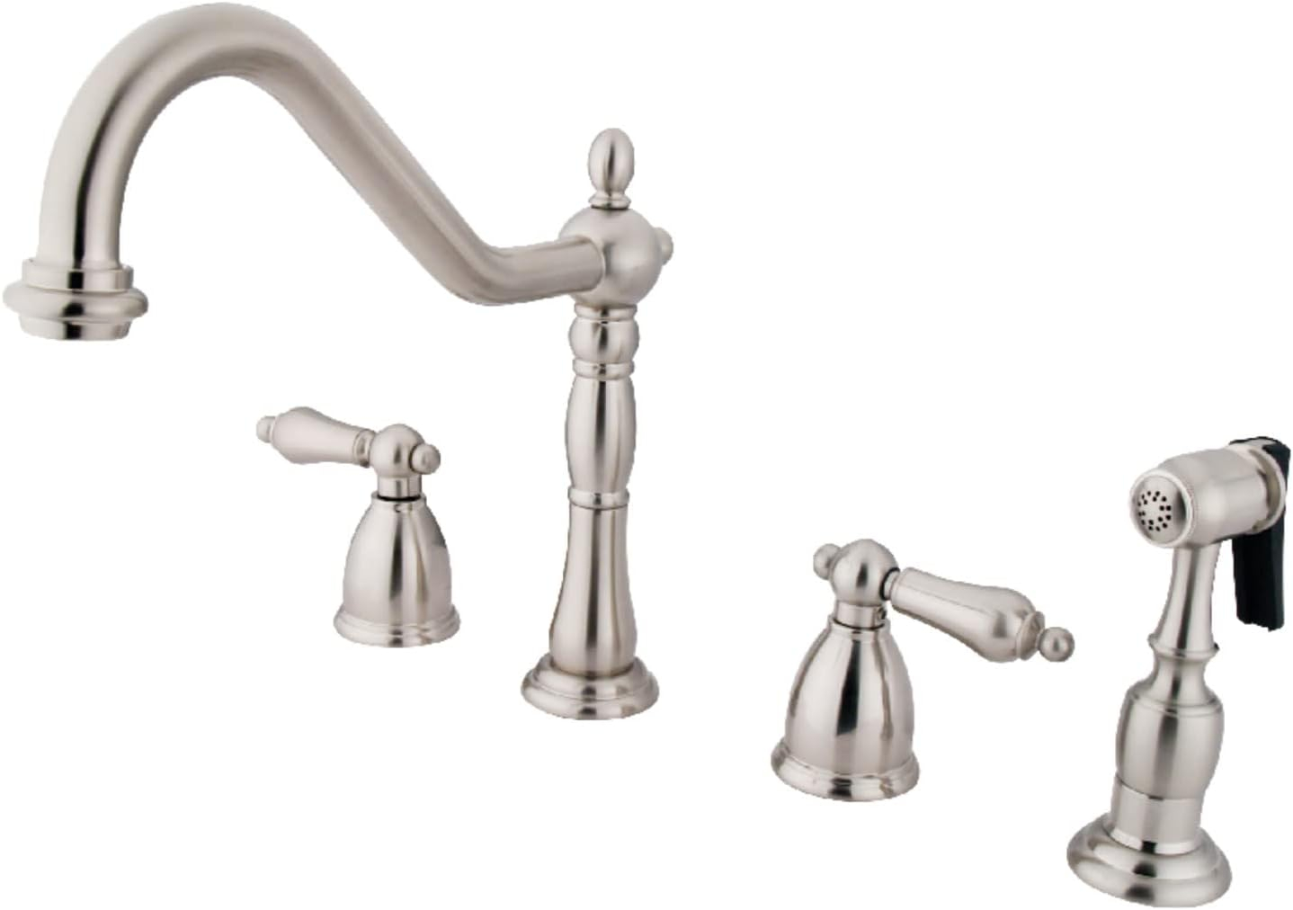 Kingston Brass Heritage Double-Handle Widespread Kitchen Faucet