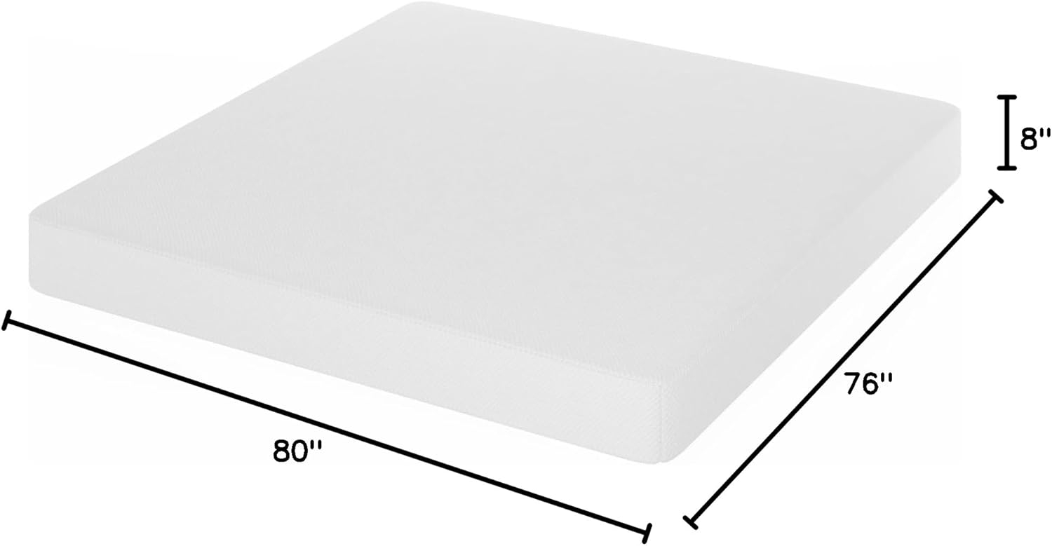 Furinno Tidur Cooling Gel Memory Foam Mattress, 8 Inch, King