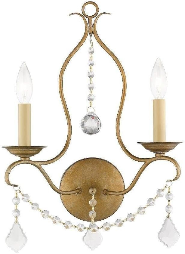 Livex Lighting Chesterfield 2 - Light Wall Light in  Antique Gold Leaf