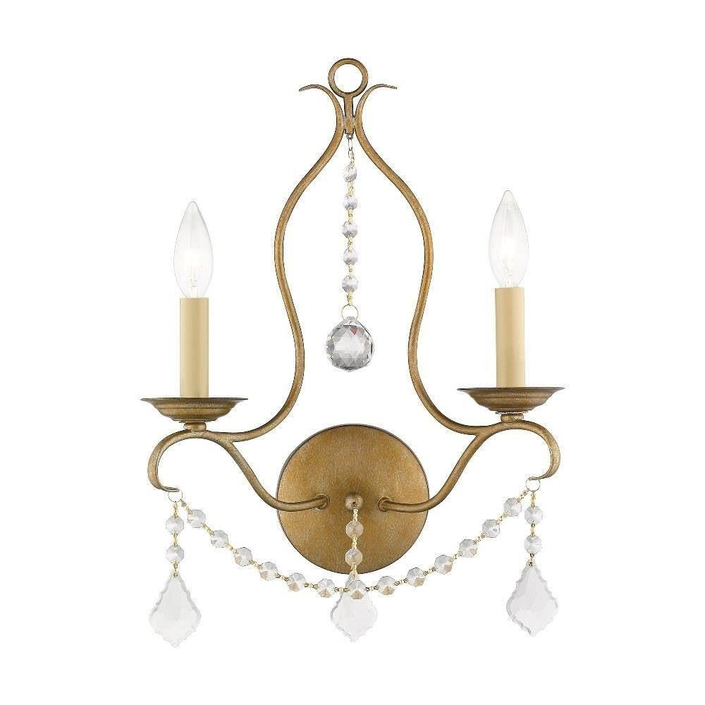 Livex Lighting Chesterfield 2 - Light Wall Light in  Antique Gold Leaf