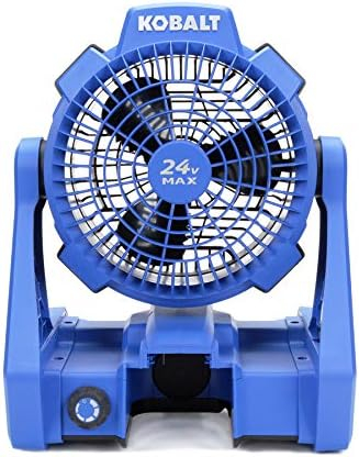 Kobalt 7-in 24 -Volt 5 -Speed High Velocity Indoor/Outdoor Blue Personal Fan
