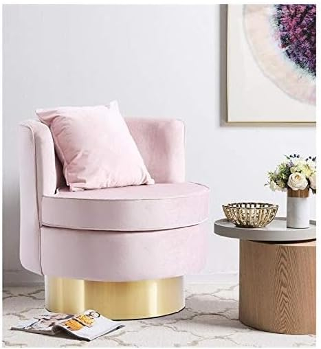 Meridian Furniture Kendra Pink Velvet Swivel Accent Chair