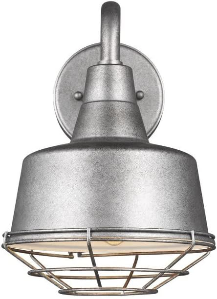 Generation Lighting Barn Light Cage for Outdoor Light Fixture Weathered Pewter 95374-57, Stainless Steel Hanging Light Cage for Rustic Home Decor, Metal Lamp Guard Cage for Outdoor Wall Light Fixture