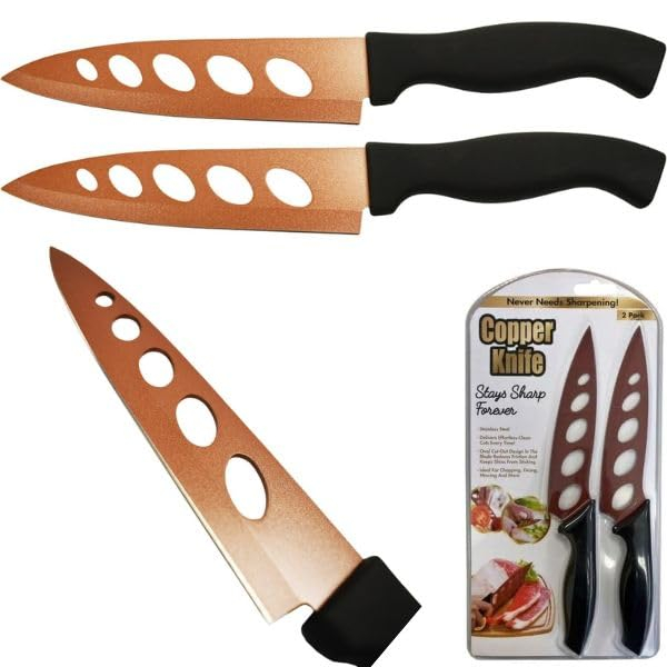 Sharp Forever 5" Copper and Stainless Steel Knife Set