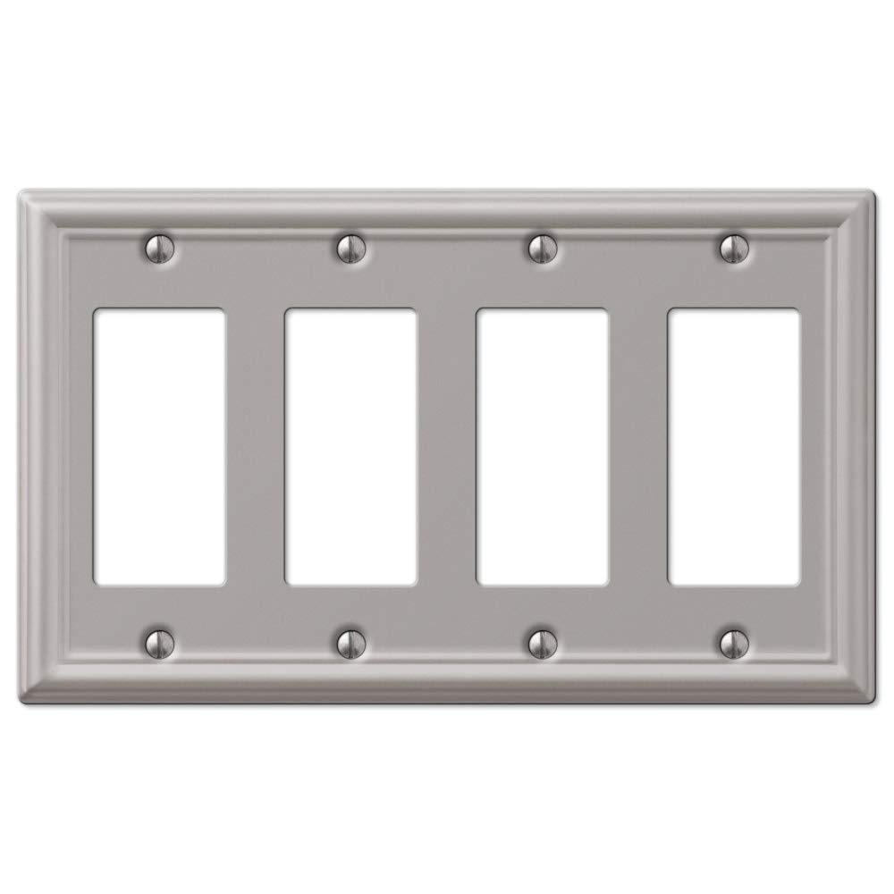 Amerelle 149R4BN Chelsea Wallplate, 4 Rocker GFCI, Steel, Brushed Nickel, 1-Pack