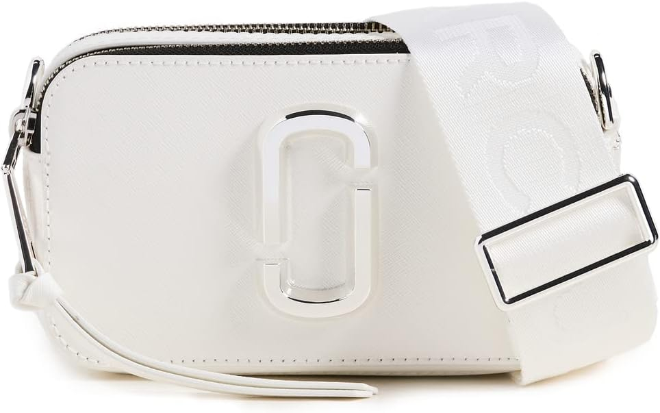 Marc Jacobs Women's Snapshot DTM Camera Bag, White/Silver, One Size Cowhide Leather