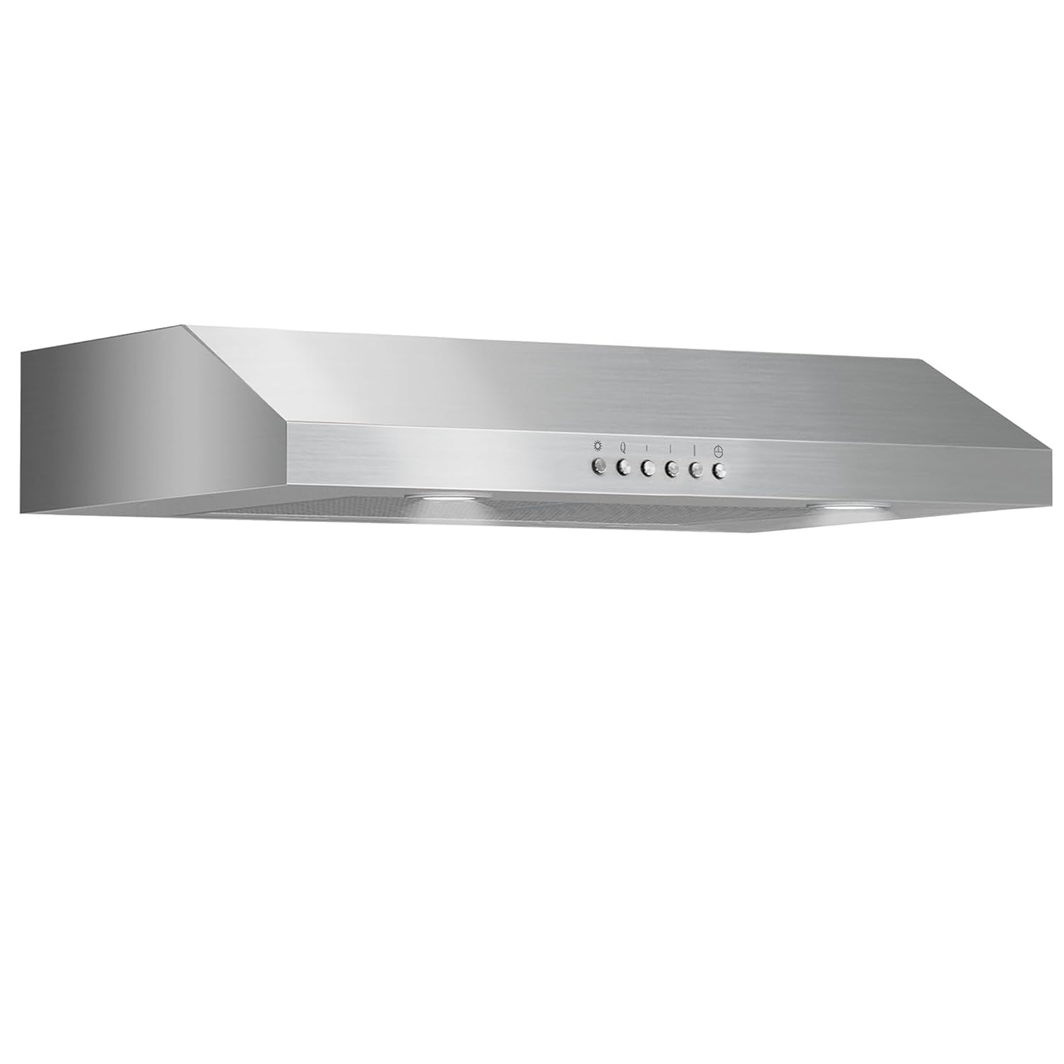 ONEEON 24 inch Under Cabinet Range Hood, Slim Kitchen Hood with 4 Speed Exhaust Fan, 2 Washable Reusable Filters, LED Lights, Stainless Steel