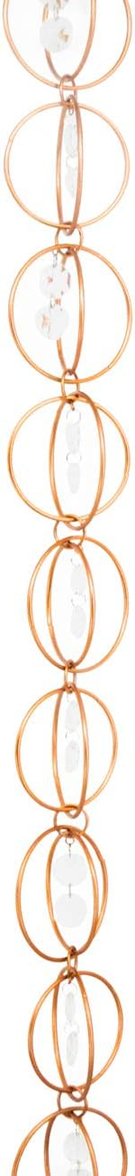 Trademark Innovations CP-RAINLOOP 8.5' Copper Colored Rain Chain