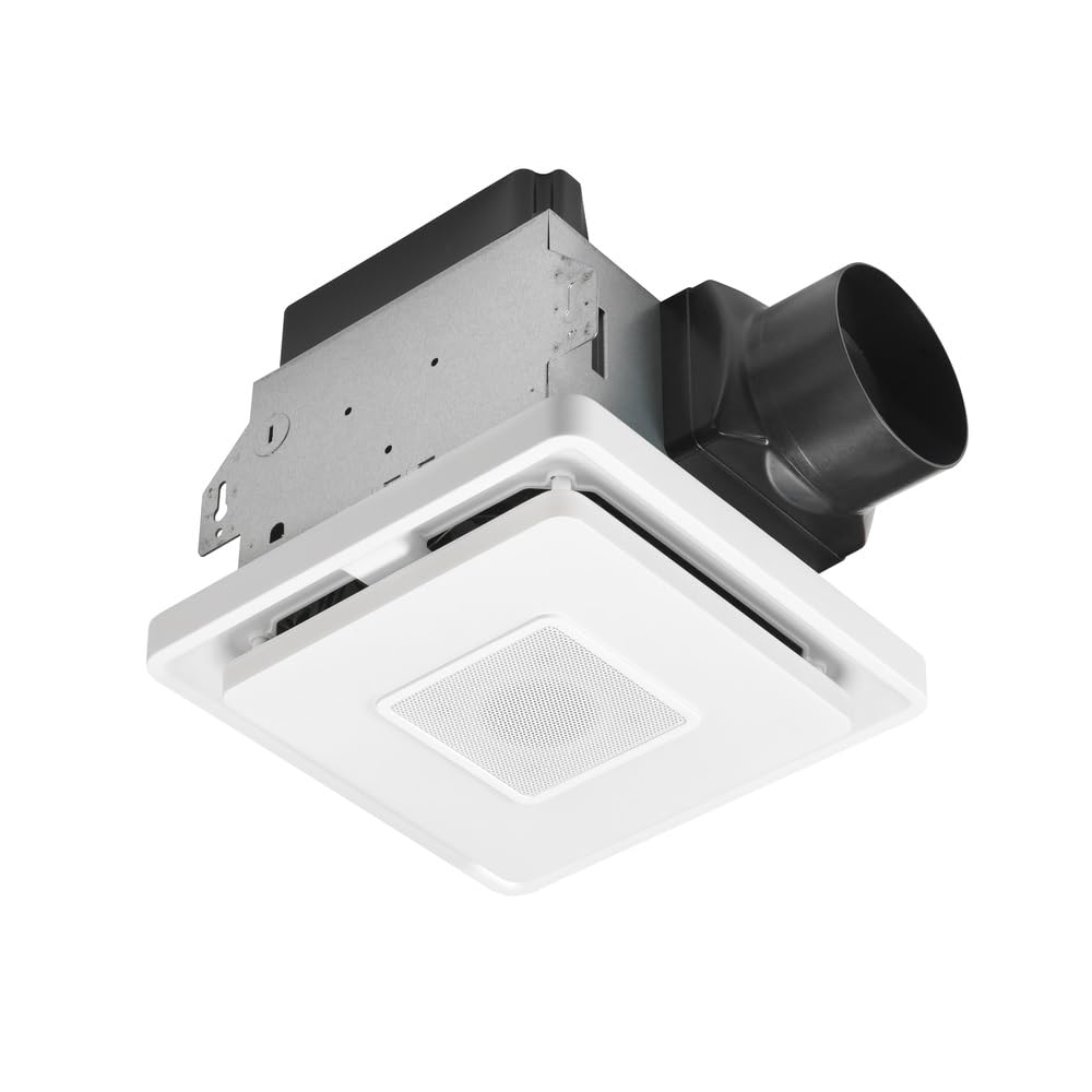 Home NetWerks 80 CFM 1.5 Sones Bathroom Exhaust Fan with Bluetooth Speaker and Light