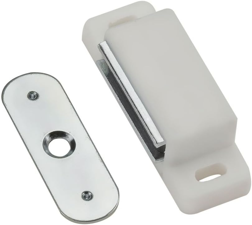 National Hardware 2-1/32 in. W X 2 in. L White Metal Magnetic Catch 1 pk