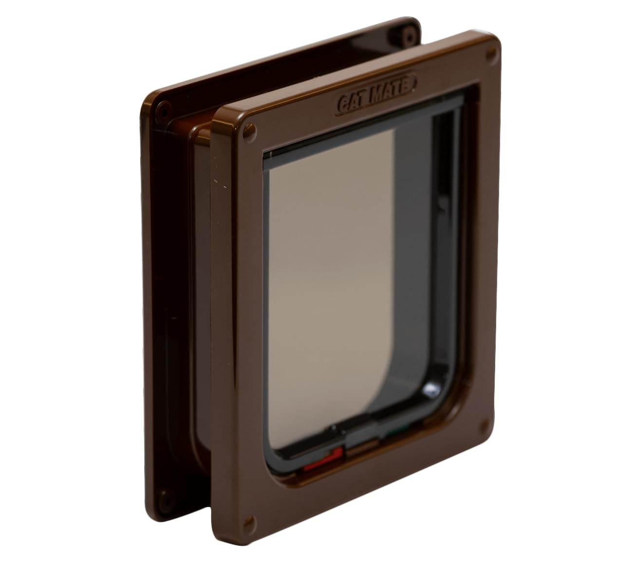 Cat Mate 4 Way Locking Cat Flap with Door Liner, Transparent Flap, and Magnetic Catch - Brown