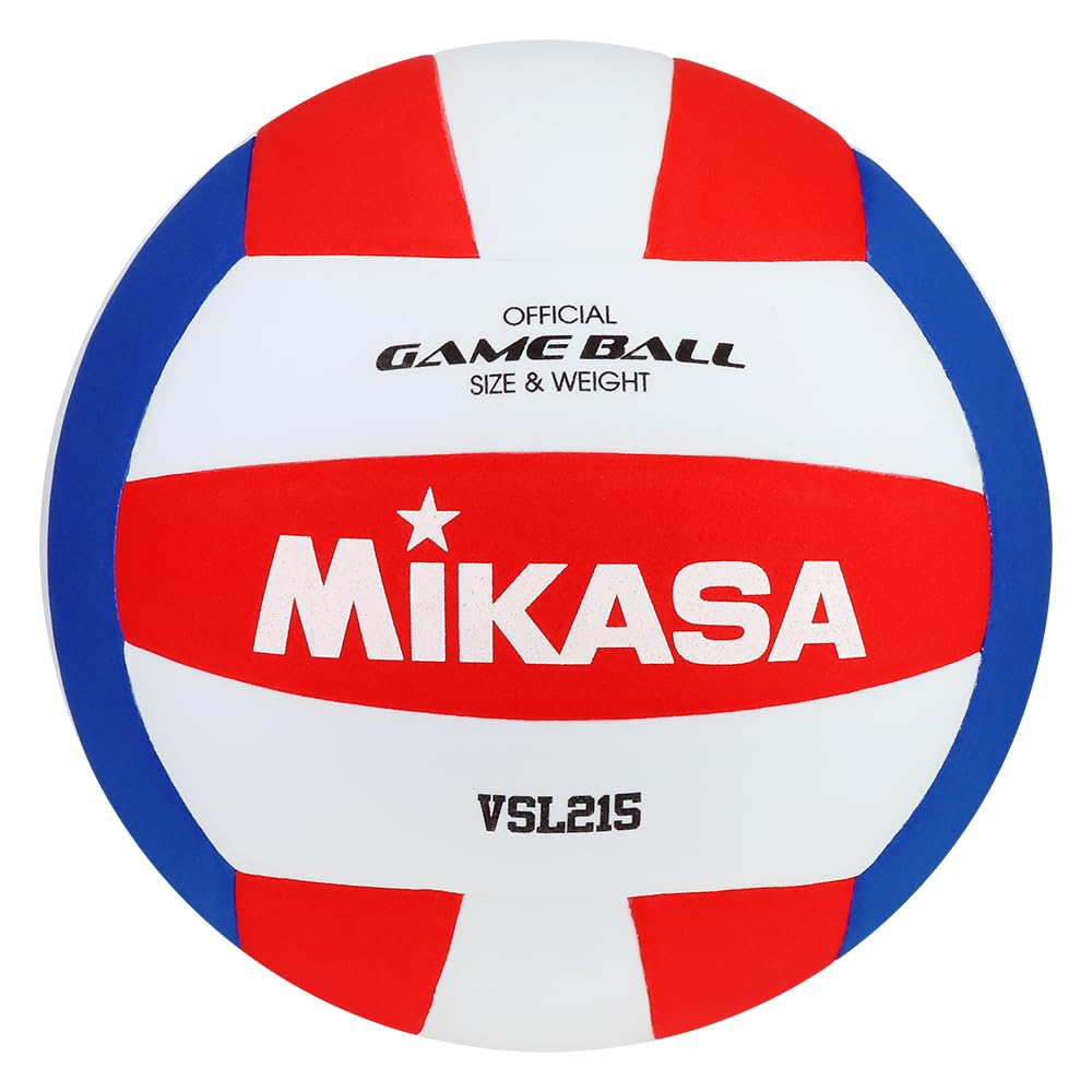 Mikasa VSL215 Competitive Class Volleyball, Size 5, Red/White/Blue