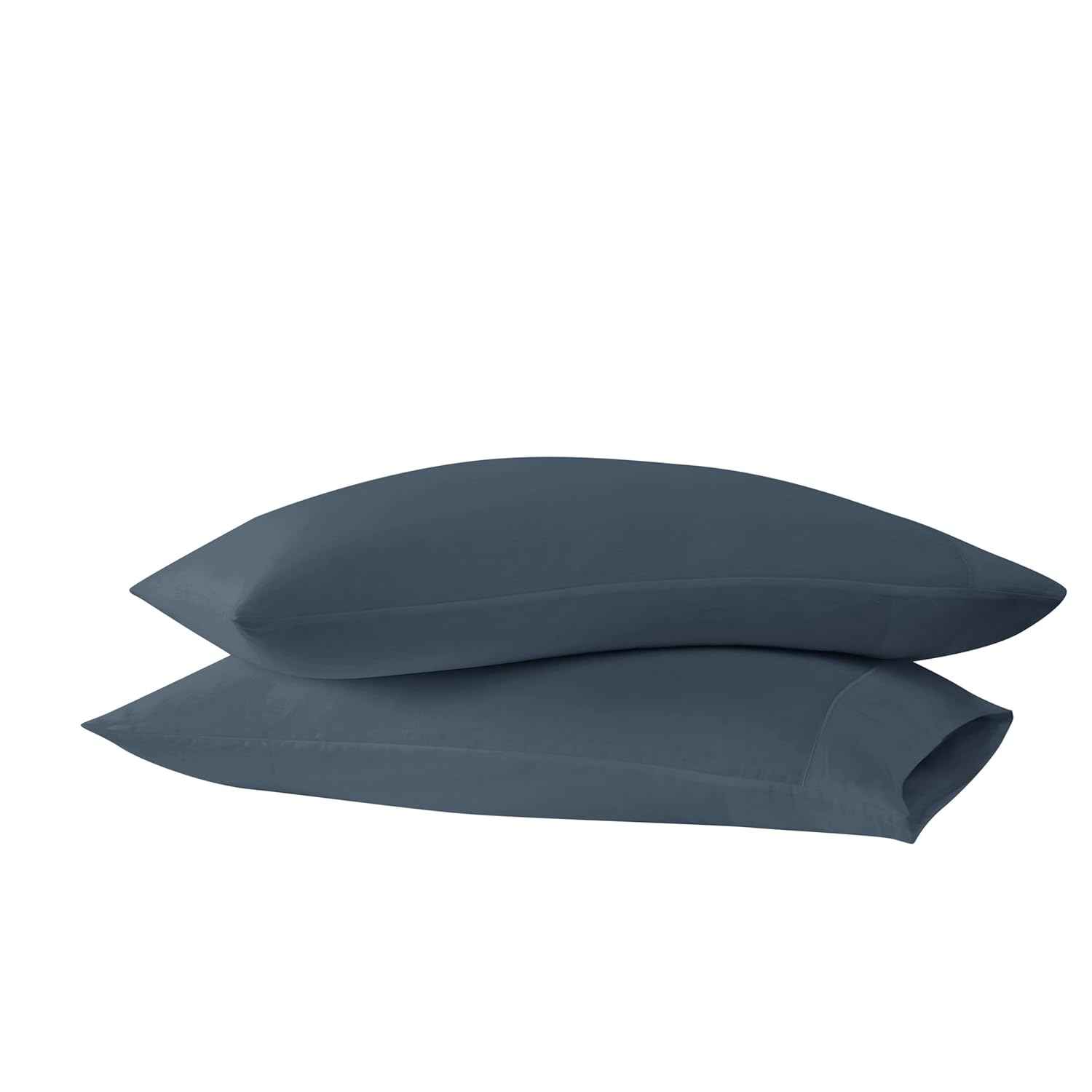 Blue Cotton Sateen Standard Pillowcase Set