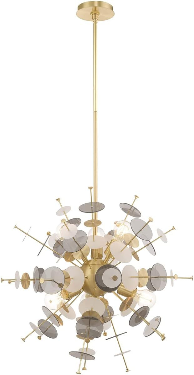 Livex Lighting Circulo 6 - Light Chandelier in  Satin Brass