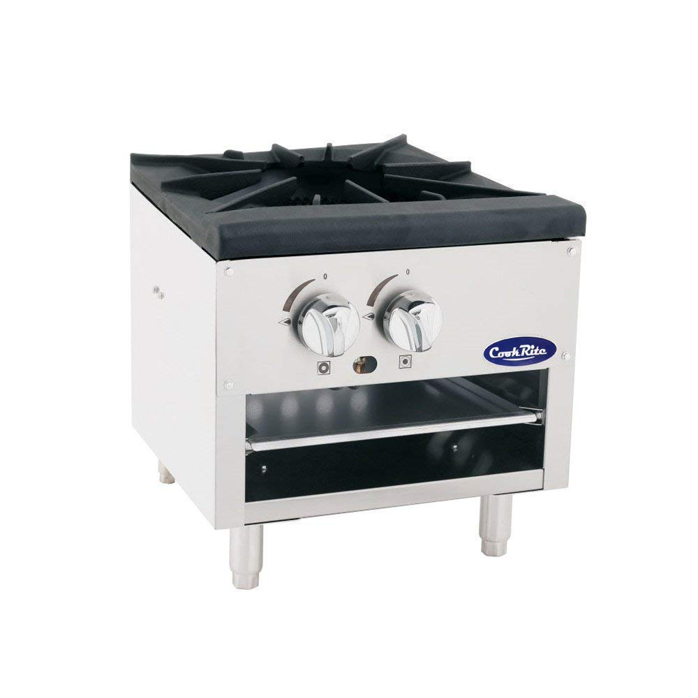 Stainless Steel Countertop Single Stock Pot Stove with Knob Controls