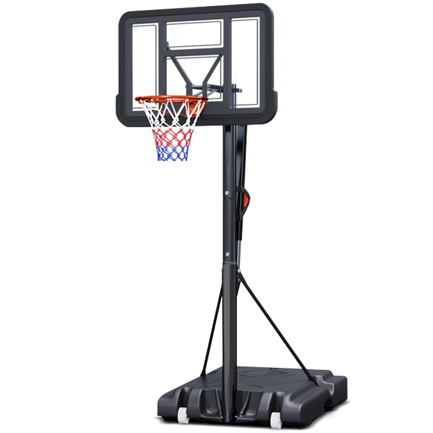 Portable Basketball Hoop,5.5-10FT Height Adjustable Outdoor Basketball Hoop Goal with 44 Inch Impact Backboard and Portable Wheels for Youth Adults Play in Backyard/Courts/Indoor