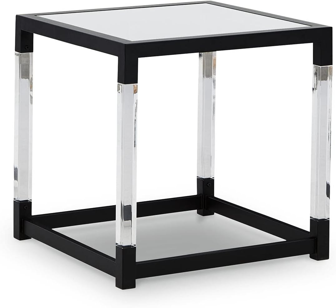 Signature Design by Ashley Contemporary Nallynx End Table  Metallic Gray