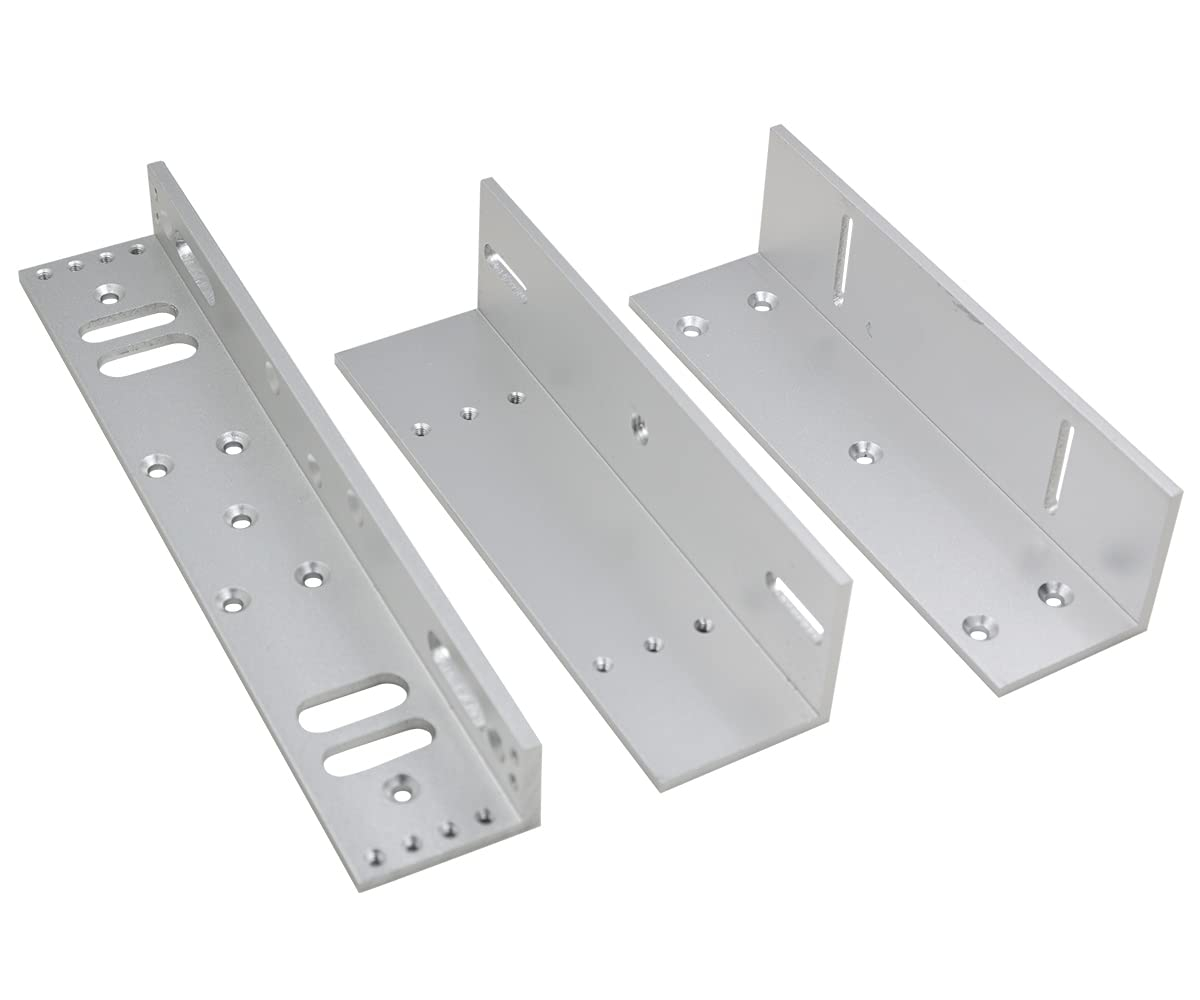 COUNS Z and L Holder Stand for 600lbs Holding Force Electric Magnetic Lock Door Access Control self-Closing, Sliver