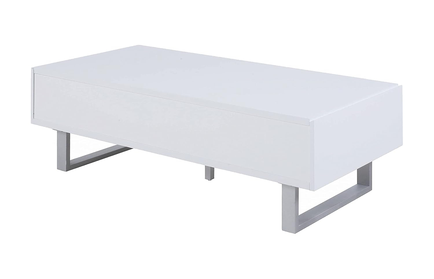 Coaster Contemporary Wood 2-Drawer Rectangular Coffee Table in White