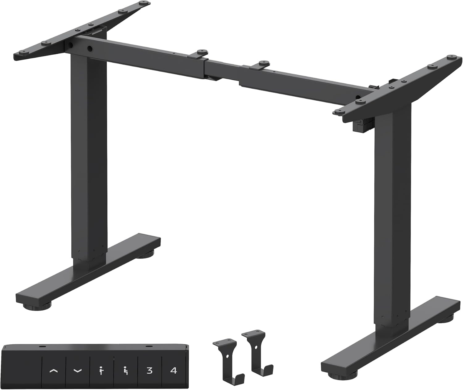 FLEXISPOT Height Adjustable Standing Desk Frame with Memory Controller, Electric Sit Stand Desk Base for Home and Office (Black Frame Only)