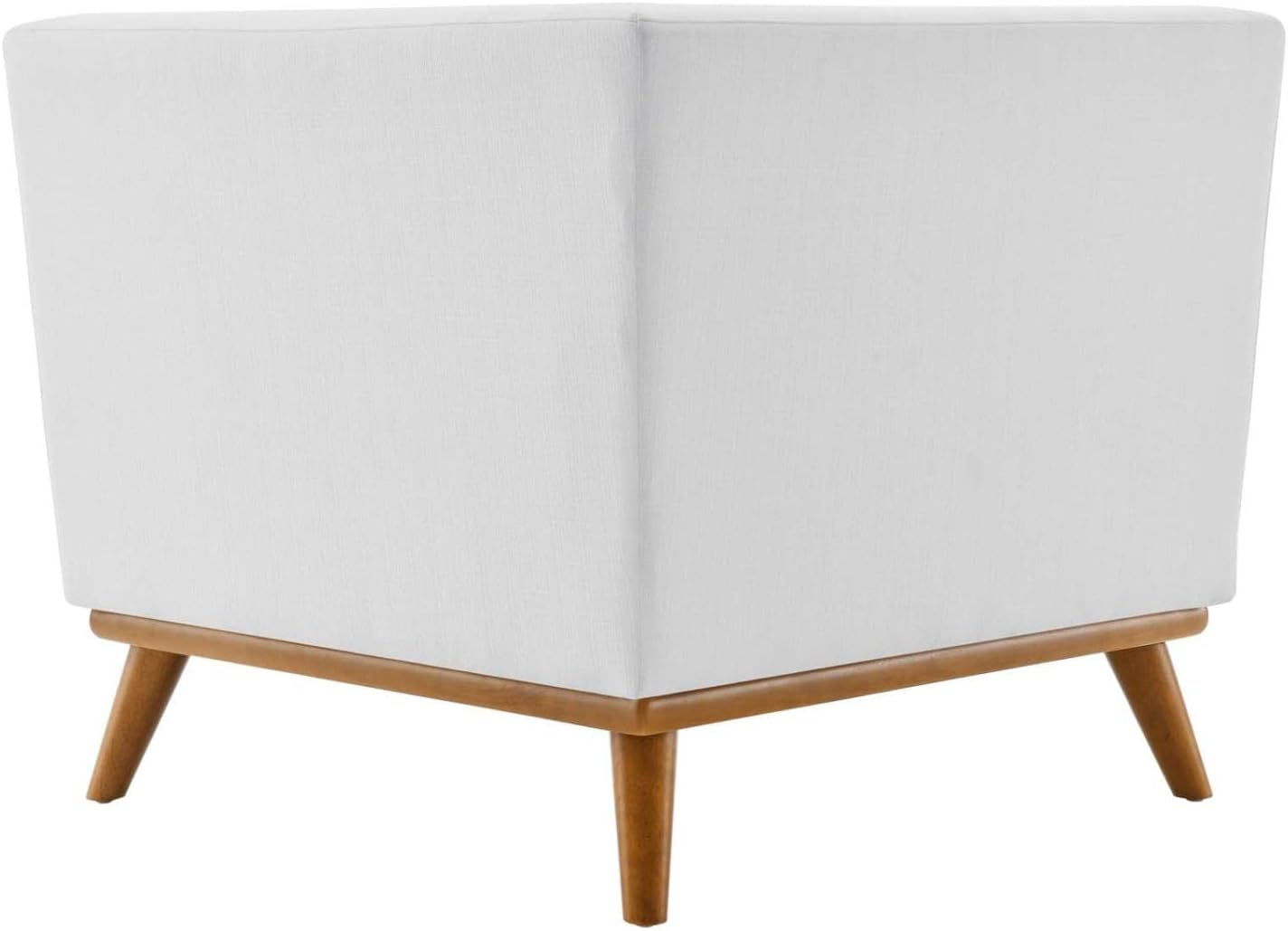 Modway Engage Upholstered Fabric and Wood Corner Chair in White