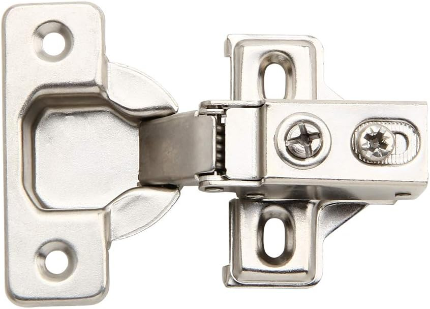 20 Pack - Silverline Face Frame Quiet Soft Close Cabinet Door Hinges, 1/2 Inch Overlay, with Built-in Metal Dampers, Strong Heavy Duty Steel for Kitchen Bathroom