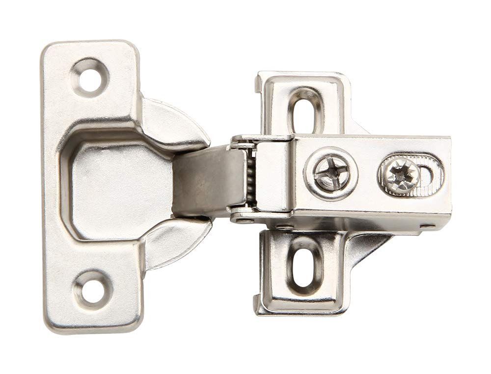 20 Pack - Silverline Face Frame Quiet Soft Close Cabinet Door Hinges, 1/2 Inch Overlay, with Built-in Metal Dampers, Strong Heavy Duty Steel for Kitchen Bathroom