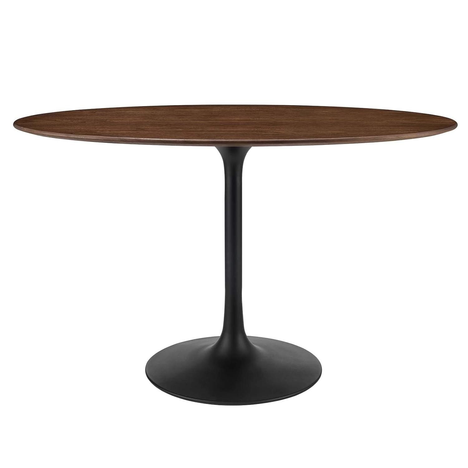 Modway Lippa 48" Oval Wood Grain Dining Table in Black Walnut