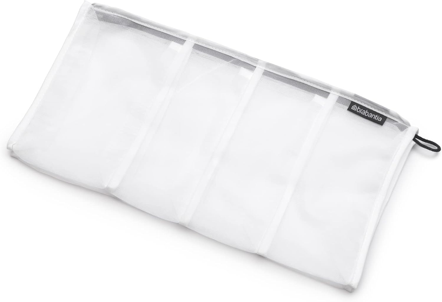 White Mesh Zippered Rectangular Laundry Bag for Socks and Accessories